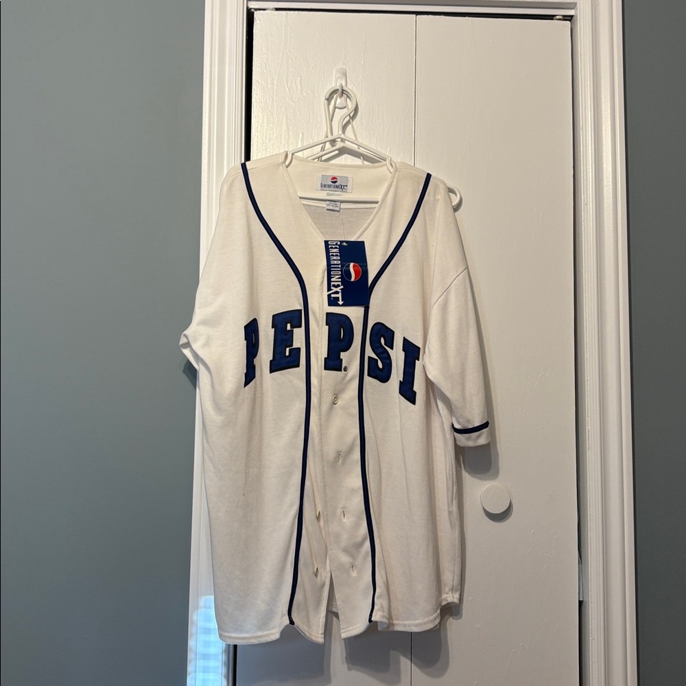 Pepsi White Jersey with Blue Accents